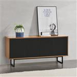 Commode Mariestad druk en open 55x120x30 cm hout en zwart