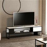 [en.casa] TV meubel Faaborg 150x35x42 cm wit en zwart