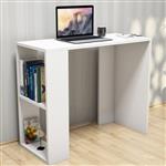 [en.casa] Bureau met plank 75x90x40 cm Aars wit