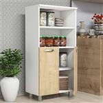 [en.casa] Keukenkast opbergkast Haslev 120x60x35 cm wit en saffier eiken