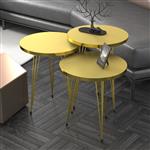 [en.casa] Bijzettafel Skibby set van 3 rond goudkleurig