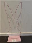 Metalen frame Haas staand oor op voet 50 cm Roze OP=OP standaard Metal Rabbit eenmalig artikel