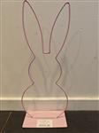 Metalen frame Haas staand oor op voet 40 cm Roze OP=OP standaard Metal Rabbit eenmalig artikel