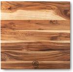 Herman den Blijker snijplank/hakblok - massief teak hout - 40x40x4cm ( streep over plank zie foto)