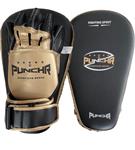 PunchR™ Long Curved Pro Style Focus Pads Mitts Zwart Goud