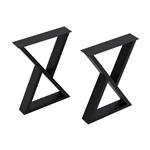 [en.casa] Stalen onderstel Karvia set van 2 tafelpoot 42x30x7 cm zwart