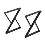 [en.casa] Stalen onderstel Karvia set van 2 tafelpoot 72x55x7 cm zwart