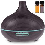 LIFEGOODS – AROMA DIFFUSER – 300 ML – LUCHTBEVOCHTIGER – 7 LED KLEUREN  – DONKERBRUIN