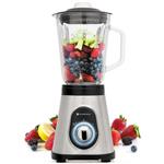 KitchenBrothers Smoothie Blender - 1.5 Liter - Glazen Kan - 3 Standen - 700W - RVS/Zwart
