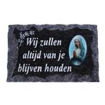 GRAFPLAAT 9X14CM MET TEKST