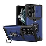 Samsung Galaxy A54 - Card Slot Hoesje met Kickstand en Camera Slide - Grip Socket Magnetische Cover 