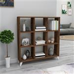 [en.casa] Boekenkast Svedala schap 100x88x20 cm eiken antiek en wit
