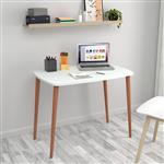 [en.casa] Bureau Kongsberg laptoptafel 70x90x60 cm wit en houtkleurig