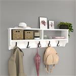 [en.casa] Wandkapstok Åstorp met 2 vakken 37x120x22 cm wit