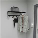 [en.casa] Wandkapstok Tolga met plank 32,5x69x34 cm zwart