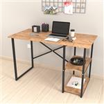 [en.casa] Bureau Nittedal laptoptafel 75x120x60 cm zwart en eiken