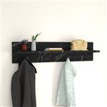 [en.casa] Wandkapstok Hammarö met plank 80x13x18 cm marmer zwart