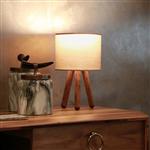 [lux.pro] Tafellamp Preston 33 cm E27 houtkleurig en zandkleurig
