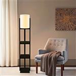 [lux.pro] Staande lamp Rotherham 135x21x21 cm E27 zwart en creme