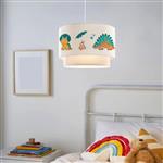 [lux.pro] Design hanglamp Lurgan E27 wit met dinosaurus motief