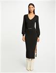 Fitted maxi jumper dress with ornament 232-RMmrosa  black