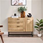 [en.casa] Commode Orkland 75x100x35 cm zwart en eiken