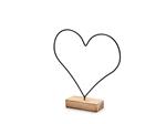 Frame Metalen hart op houten voet +/- 26 cm zwart Metal heart on base 26cm black zwart