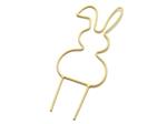 Metalen frame Haas haasje hangend oor op steker 10 cm Geel Steker Metal bunny pick