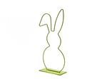 Metalen frame Haas haasje hangend oor op voet 40 cm Lime green Limegroen Metalenframe Metal Bunny on