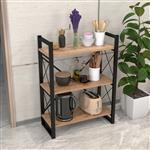 [en.casa] Boekenkast Skørping 90x65x30 cm houtkleurig en zwart