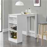 Bartafel met 3 planken 110x50x103 cm wit