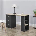 Bureau Lemberg met 3 lades 120x49x72 cm donkergrijs hout