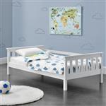 Kinderbed met bedbodem en uitvalbeveiliging 70x140 cm wit