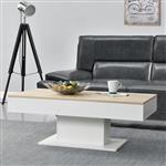 Salontafel Lünen met opbergruimte 110x60x40 cm eiken en wit