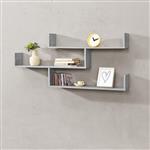 Wandrek Grimstad met 3 planken 119x18x55 cm betonkleurig