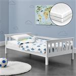 Kinderbed Nuuk met matras en uitvalbeveiliging 70x140 wit