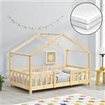 Kinderbed Treviolo met matras 80x160 cm houtkleurig