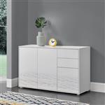 Commode Paarl druk en open 74x117x36 cm wit hoogglans