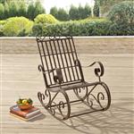 Schommelstoel Geraldton metaal 92x59x90 cm bruin