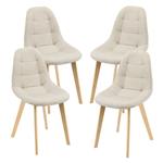 Eetkamerstoel Kopparberg 86x53x47 cm set van 4 beige