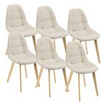 Eetkamerstoel Kopparberg 86x53x47 cm set van 6 beige