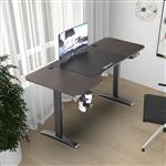 [pro.tec] Game bureau Oxnard zit sta elektrisch in hoogte verstelbaar walnoot en zwart