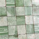 Groen geschakeerde wandtegels handgevormd Manhattan green 10x10-64.50m²