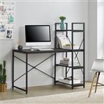 Bureau Stavanger met 4 planken 120x64x122 zwart en walnoot