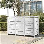 [en.casa] Containerombouw Fahrenwalde rvs 116x196x80 cm zilverkleurig