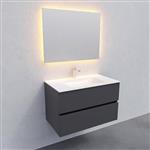 Badkamermeubel Solid Surface AQS Oslo 80x46 cm Mat Antraciet (met 1 kraangat)