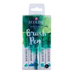 Ecoline Set van 5 Brush Pennen  Groenblauw