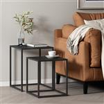 [en.casa] Bijzettafel Vejen set van 2 zwart mat