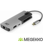 ACT USB-C 4K multiport adapter met HDMI, USB-A, LAN, USB-C PD Pass-Through 60W