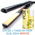 CHI G2 Keramische  stijltang  + TAME MY HAIR Oil, 50ml